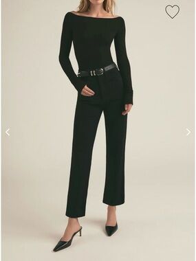 Favorite Daughter The Valentina Super High-Rise Straight Black Jeans